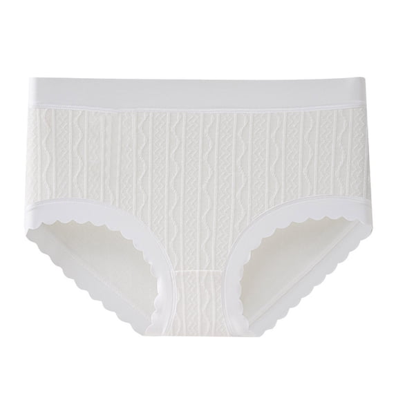 Uobin Girls Solid Color Jacquard Cotton Briefs, Soft Breathable No‑Ride‑Up Hipster Panties for Little & Big Girls