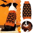 thumbnail image 1 of Uobin Halloween Pumpkin‑Motif Dog Knit Sweater, Cozy Classic Turtleneck Pet Knitwear, Warm Festive Holiday Pullover Outfit for Small Medium Large Dogs, 1 of 5