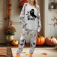 thumbnail image 1 of Uobin Halloween Womens Pajama Set Long Sleeve Pajama Sets Soft Wear Two Piece Outfit Cozy Casual Home Wear Sleepwear Nightwear Pjs Loungewear, 1 of 3