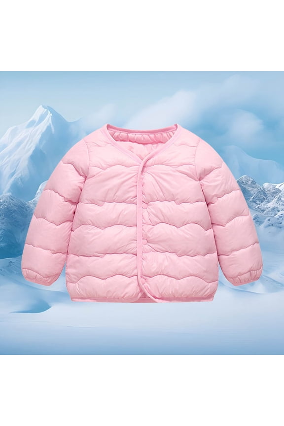 Kids Collarless Puffer Jacket Liner, Snap-Button Lightweight Quilted Coat for Boys Girls Layering