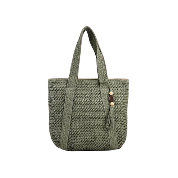 Uobin Large Woven Straw Tote Bag for Women Handmade Crochet Shoulder Bag Lightweight Summer Beach Tote with Tassel Boho Hobo Handbag for Travel Vacation Shopping