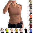 thumbnail image 1 of Uobin Sleeveless Tank Tops for Women High Neck Racerback Ribbed Knit Top Summer 2026 Casual Basic Slim Fit Workout Shirts, 1 of 6