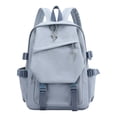 thumbnail image 1 of Uobin Solid Color Lightweight Canvas School Backpack Multiple Pockets Water Resistant Casual Daypack for School Outdoor Travel Daily Work Commute, 1 of 2