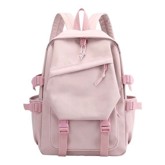 Uobin Solid Color Lightweight Canvas School Backpack Multiple Pockets Water Resistant Casual Daypack for School Outdoor Travel Daily Work Commute