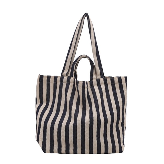 Uobin Stylish Minimalist Casual Large Capacity Striped Tote For Everyday Use Spacious Carryall