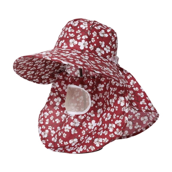Uobin Sun Hats for Women With Neck Breathable Mesh UPF 50 Lightweight Adjustable Chin Strap For Outdoor Summer Hiking Gardening Travel
