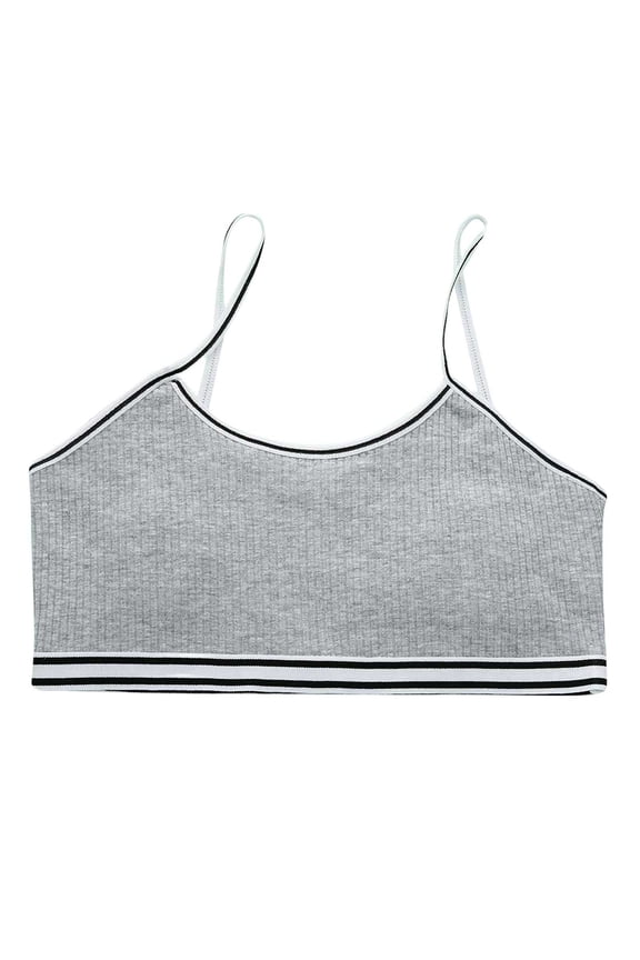 Training Bras for Girls Solid Color Puberty Camisole Stretchy Thin Spaghetti Straps Bandeau Training Bralette Underwear Vest