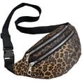 thumbnail image 1 of Uobin Unisex Leopard‑Print Fanny Pack, Water‑Resistant Multi‑Zipper Crossbody Chest Waist Bag, Adjustable Lightweight Sling Pouch for Casual Outdoor Daily Use, 1 of 1