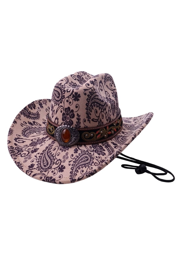 Western Cowboy Hat With Skull Decoration, Retro Trendy European American Style Panama Fedora Hat Casual Sun Hat For Men Women