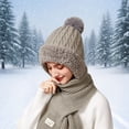 thumbnail image 1 of Uobin Winter Thermal Scarf Hat Lined Knitted Ear For Outdoor Activities Cold Weather, 1 of 4