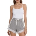 thumbnail image 1 of Uobin Women High Waist Shorts Lace Drawstring Shorts Casual Summer Beach Bottoms Athletic Short, 1 of 4