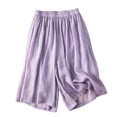 thumbnail image 1 of Uobin Women High Waist Wide Leg Capri Pants Loose Fit Flowy Draped Design Lightweight Casual Summer Daily Shorts Pants, 1 of 3