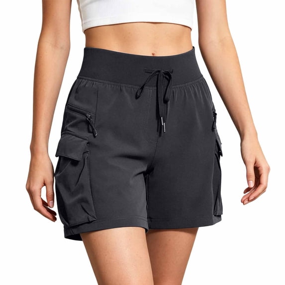 Uobin Women's Hiking Cargo Shorts UPF 50 Quick Dry Lightweight Athletic Golf Outdoor Summer with Zipper Pockets