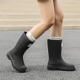 thumbnail image 1 of Uobin +Women's Mid Calf Rain Boots Fashion Rubber Shoes With Thick Sole For Daily Wear Outdoor Activities, 1 of 6