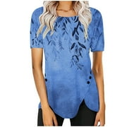 Uojfnhb Short Sleeve Plus Size Tops for Women Summer Womens Disco Shirt Plus Size T-Shirt Graphic Tshirts for Womens