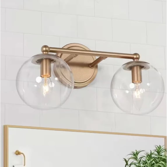 Uolfin Modern Globe Bathroom Vanity Light 2-Light