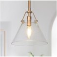 thumbnail image 1 of Uolfin Modern Mini Pendant Light, 1-Light Gold Kitchen Island Pendant Light with Seeded Glass Shade, 1 of 9