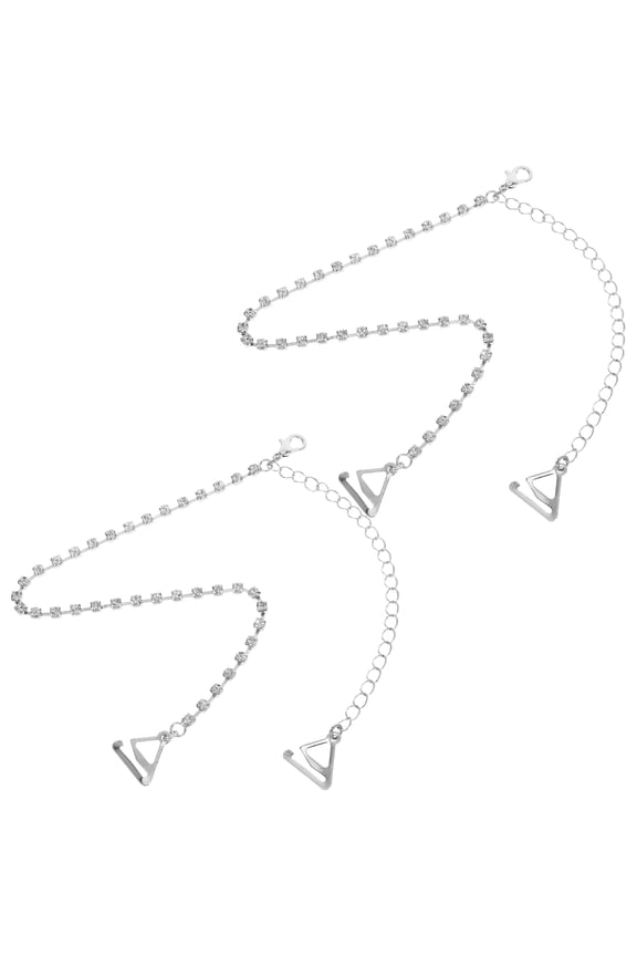 1 Pair Single Strap Bra Rhinestone Decorative for Camisole Evening Dress Women