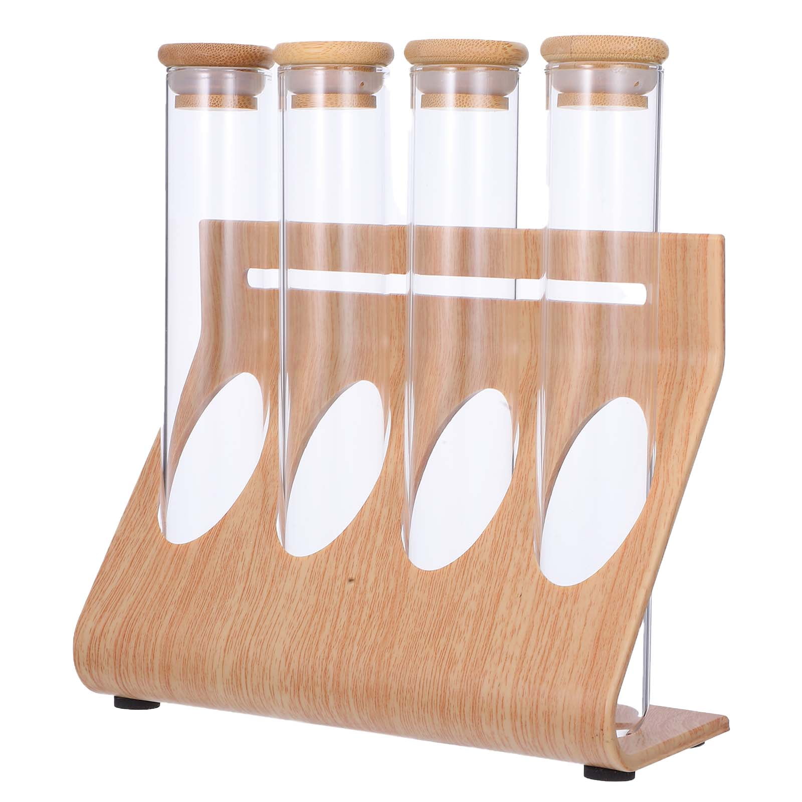 Test Tube Tea Rack Uonlytech 1 Set Glass Test Tube Rack Light Brown Storage for Kitchen ...