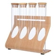 thumbnail image 1 of Uonlytech Wooden Coffee Bean Storage Tubes Clear Glass Bottle Rack Light Brown for Displaying, 1 of 7
