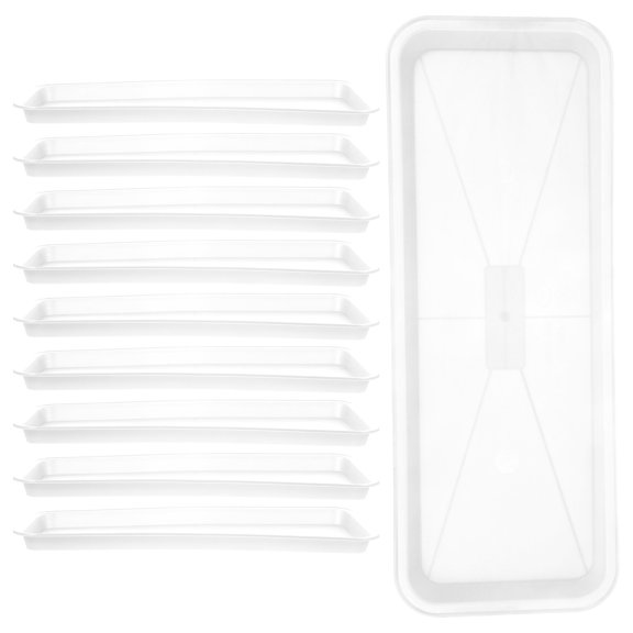 Uonlytech PP Plant Saucer White Rectangular Water Catcher for Indoor Pots