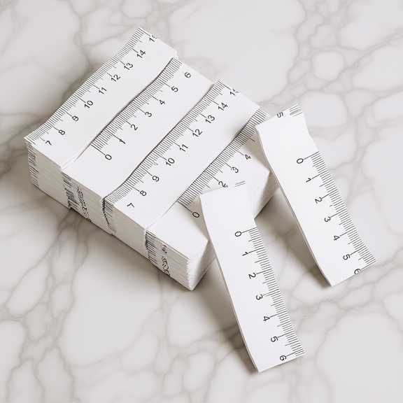Uonlytech 100Pcs Disposable White Paper Tape Measure Double-Sided Measuring Ruler