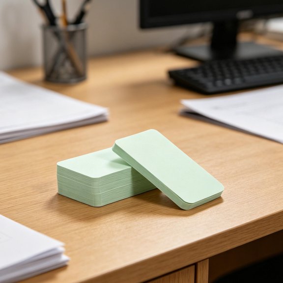 Uonlytech 100Pcs Green Blank Study Flash Cards Thick Cardstock with Rounded Corners for DIY Crafts