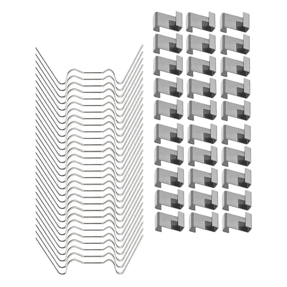 Uonlytech Stainless Steel W-Shaped Greenhouse Glazing Clips Silver for Home 100Pcs