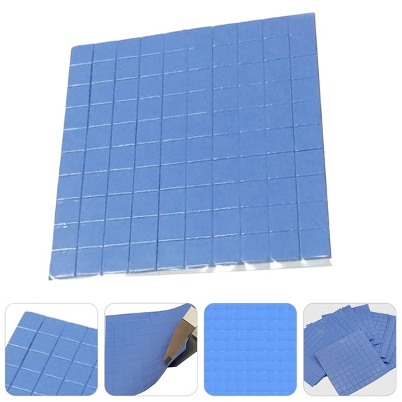Uonlytech 100Pcs Thermal Conductive Silicone Pad for CPU Heatsink GPU SSD Blue Repair Use