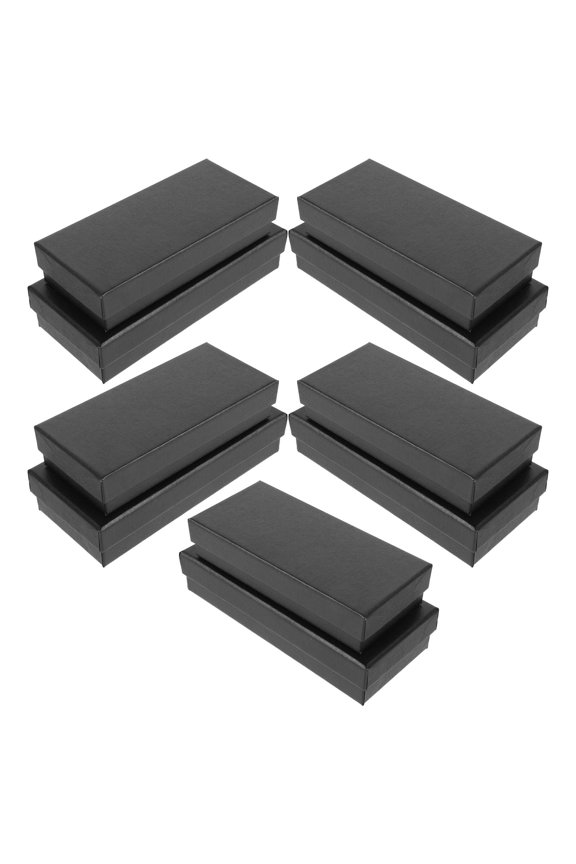 10Pcs Black Watch Organizer Box Rectangular Watch Presentation Case for Storage Use