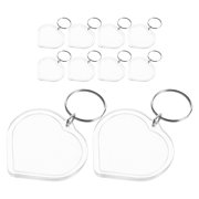 Uonlytech 10Pcs Transparent Heart Acrylic Photo Keychain Pendant Decorative Accessory for Bags