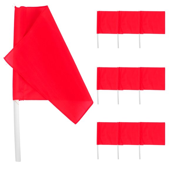Uonlytech 10Pcs Football Linesman Hand Flags with Ergonomic Plastic Handle for Referee Use