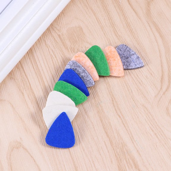 Uonlytech 10Pcs Guitar Felt Picks Comfortable Soft Non Scratch Smooth for Ukulele