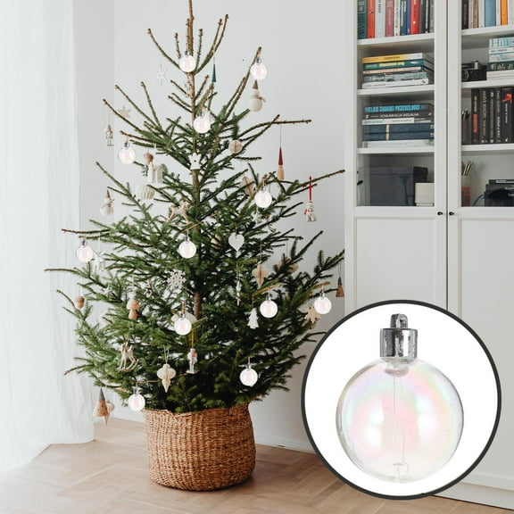 Uonlytech Hanging Decoration Transparent Plastic Christmas Tree Ornaments for Festive Party 12Pcs