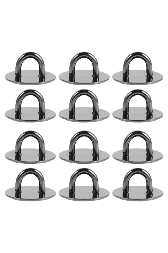 12Pcs Cell Phone Charms Hook Adhesive Metal Round Design for Phone Case Black