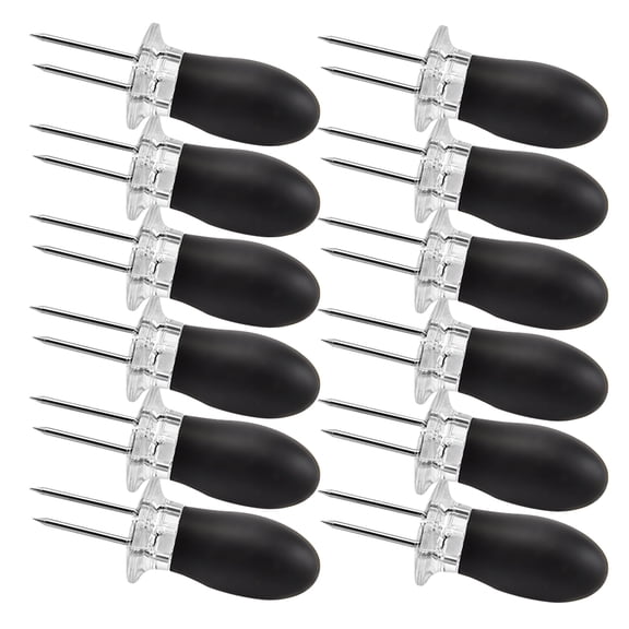 Uonlytech 12Pcs Convenient Corn Holders with Safety Grip for Corn on The Cob At Home Or Outdoor Events