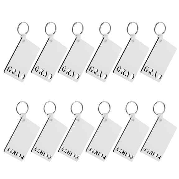 Uonlytech 12Pcs DIY White Blank Keychain Sublimation Blanks for Key Decoration and Crafts