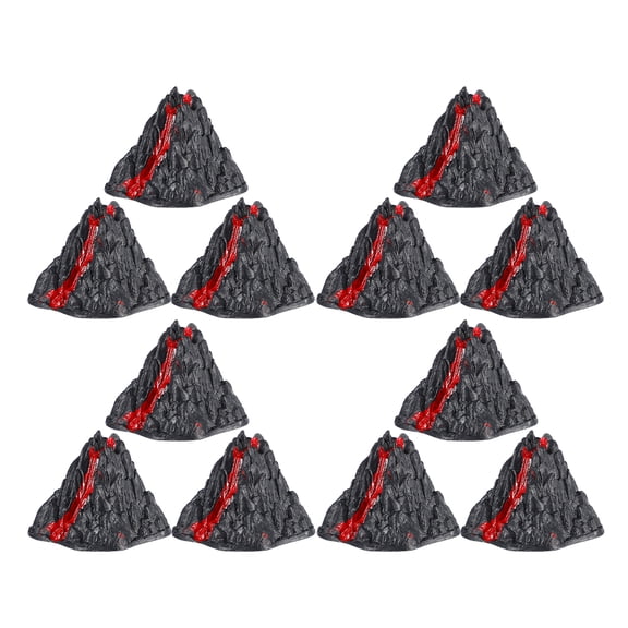Uonlytech 12Pcs Dark Grey Volcano Model Decor Plastic Landscape Adornments for Home Office Display