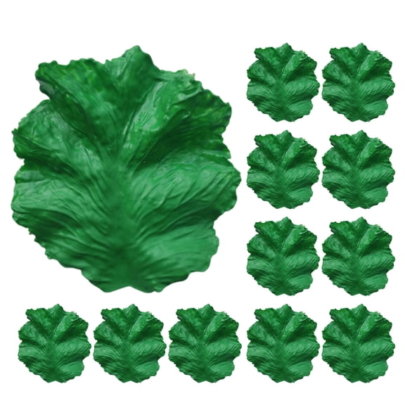 Uonlytech 12Pcs Lifelike PVC Lettuce Leaves Artificial Greenery for Year Round Table Decor