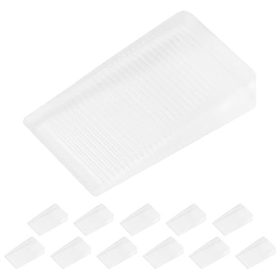 Uonlytech 12Pcs Transparent Furniture Leveling Wedges Plastic Shims for Doors Tables and Uneven Floor Fixing