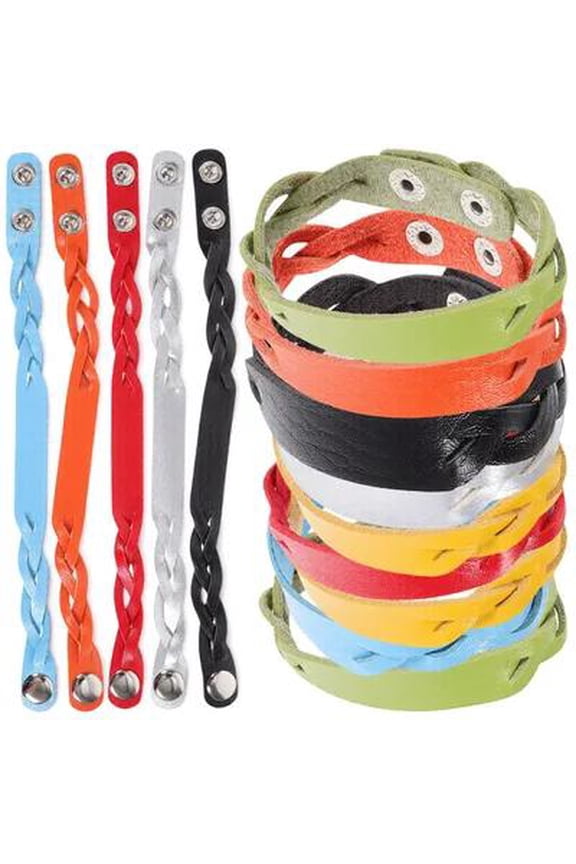 14Pcs Engraving Adjustable Bracelet Blank PU Yellow DIY Bracelet For Dating