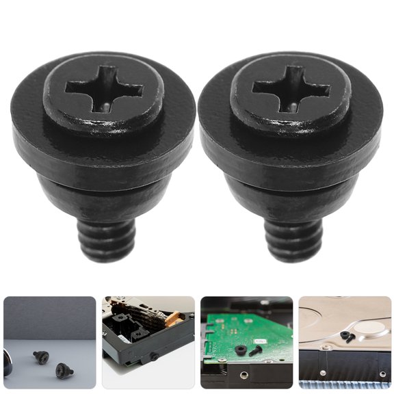 Uonlytech 15Pcs Black Hard Disk Shock Absorbing Mounting Screws for Pc Chassis