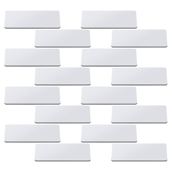 Uonlytech 16Pcs White Blank Name Tags with Metal Pin Backing for Custom DIY Use and Identification