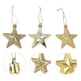 thumbnail image 1 of Uonlytech 18Pcs Star Christmas Ornaments Set Silver Golden Plastic Hanging Decor, 1 of 5