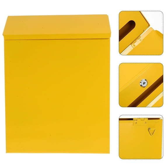 Uonlytech 1Pc European Style Yellow Iron Mailbox Creative Suggestion Case for Home