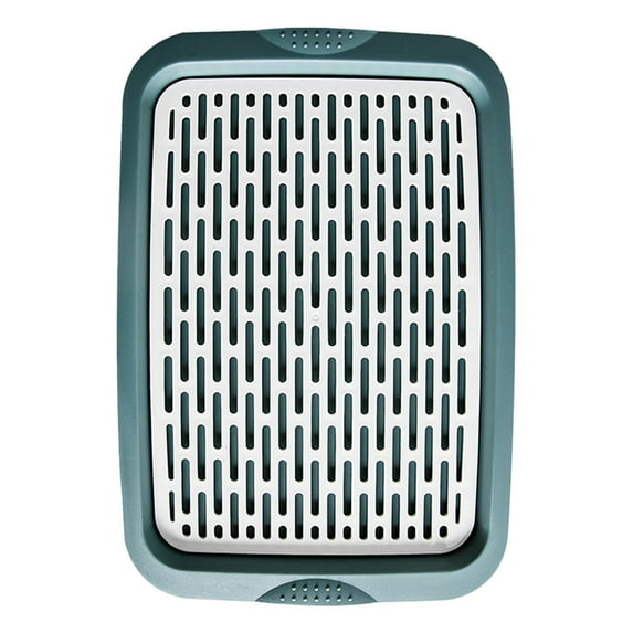 Uonlytech 1Pc Green Table Fruit Plate with Draining and Storage Features for Kitchen Use