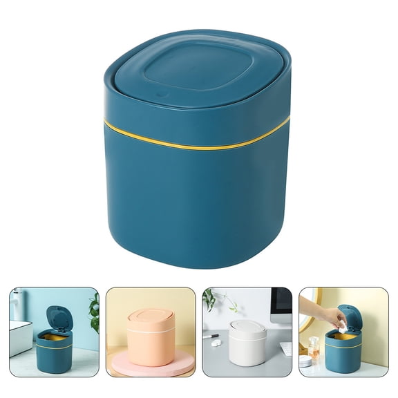 Uonlytech 1Pc Blue Household Ash-Bin Made of Superior Plastic for Kitchen and Home Use with Pop Lid