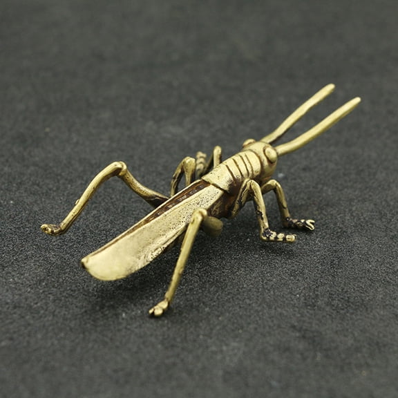 Uonlytech 1Pc Golden Brass Simulation Model Locust Ornament Vintage Style Decorative Figurine
