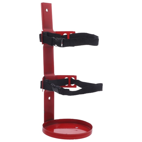Uonlytech 1Pc Iron Fire Extinguisher Holder Red Durable Wall Mount for Storage Use