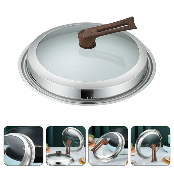 Uonlytech Pot Cover Spill Stopper Lid Stainless Steel Visible Design 1Pcs